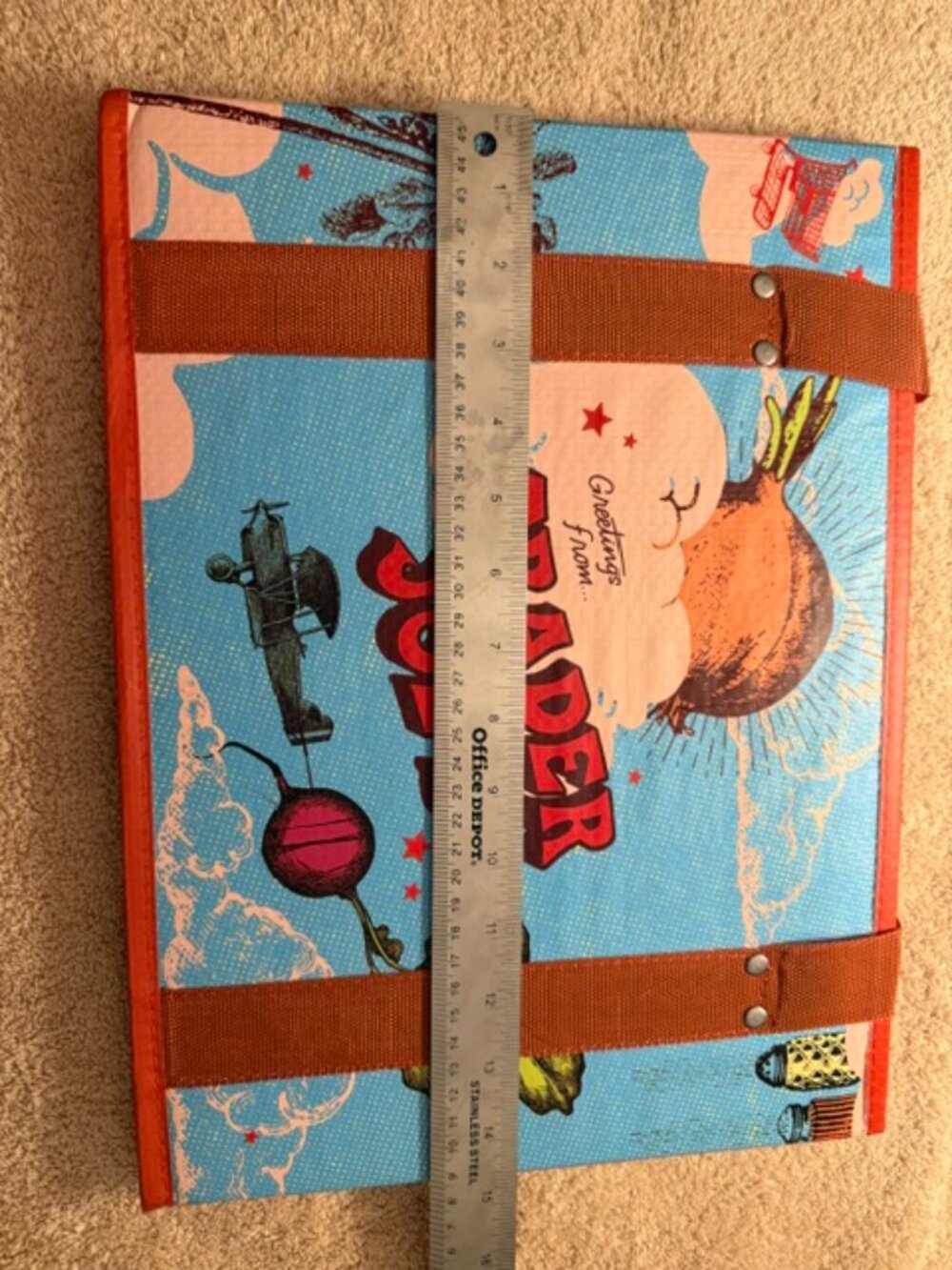 Trader Joe’s Greetings From Reusable Shopping Tote Bag Colorful Grocery Travel